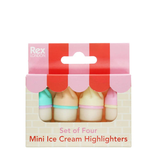 Rex Londond - Mini-Textmarker (Set mit 4) - Eiscreme