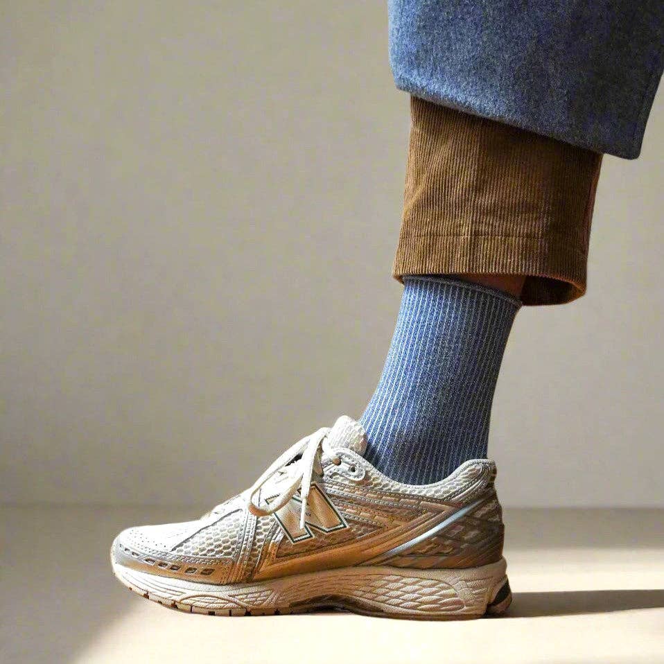 KLUE Glitter-Lurex-Socken aus umweltfreundlichem Lyocell | Mineralblau: 36-40