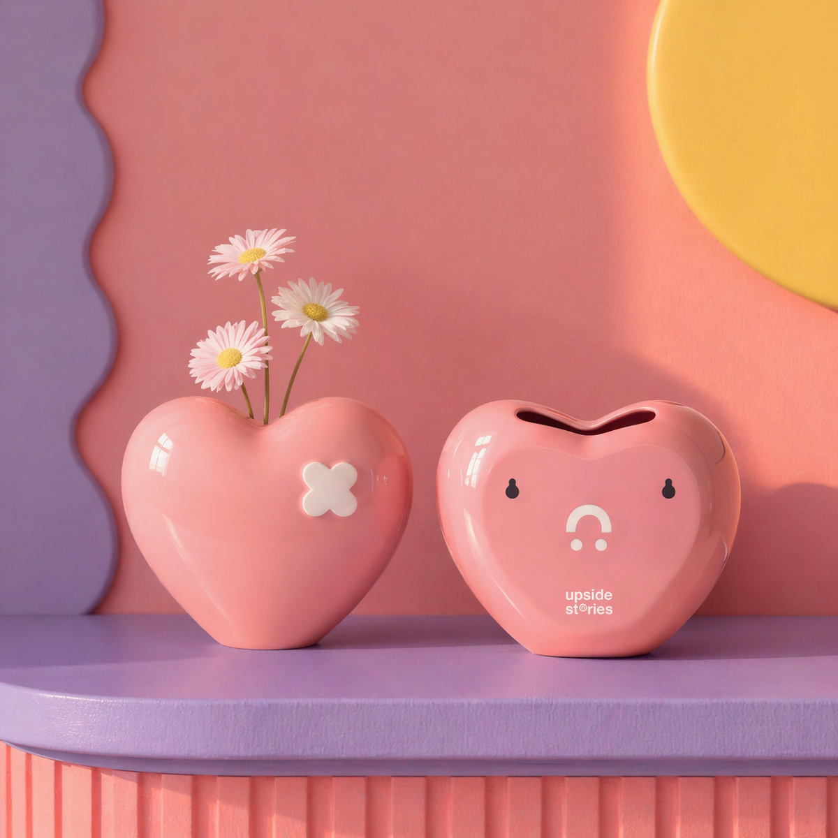 Upside Stories - Vase Herz Love Patch (zum Hinstellen und zur Wandmontage)