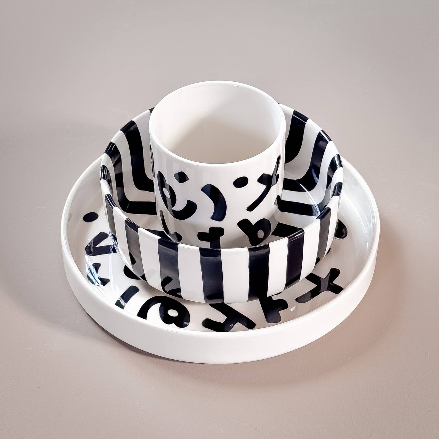 Magazin Minori - Schale Stripes - vulcano black