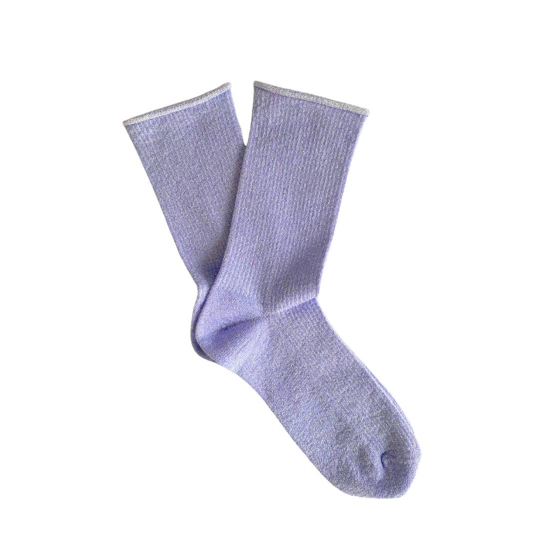 KLUE Glitter Lurex-Socken aus umweltfreundlichem Lyocell | Flieder: 36-40