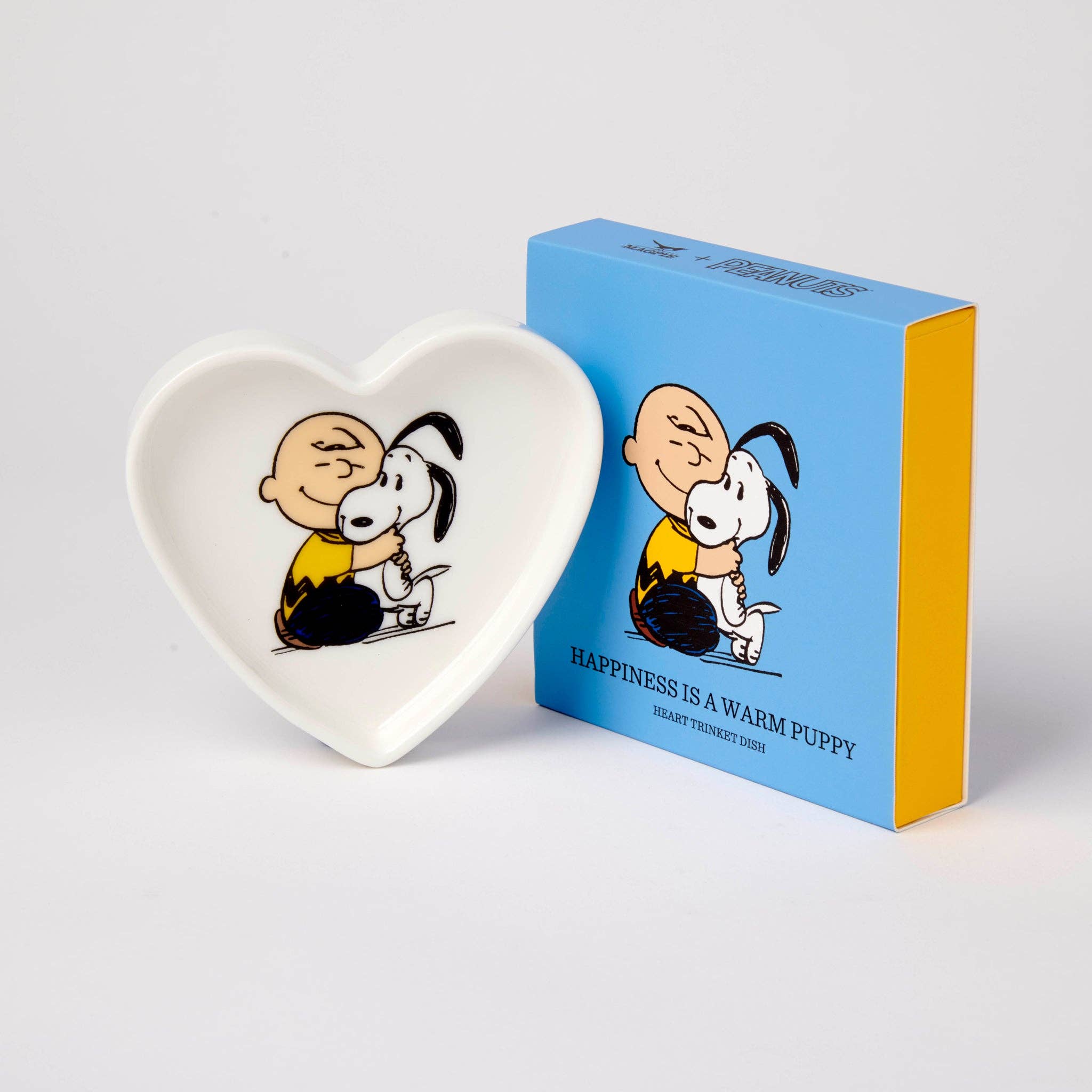 Peanuts - Herzförmige Schmuckschale mit einer Umarmung