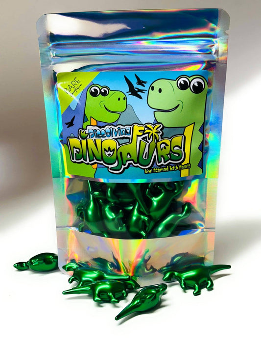 15 x Dinosaurier-förmige Badeperlen - Kiwi-Duft