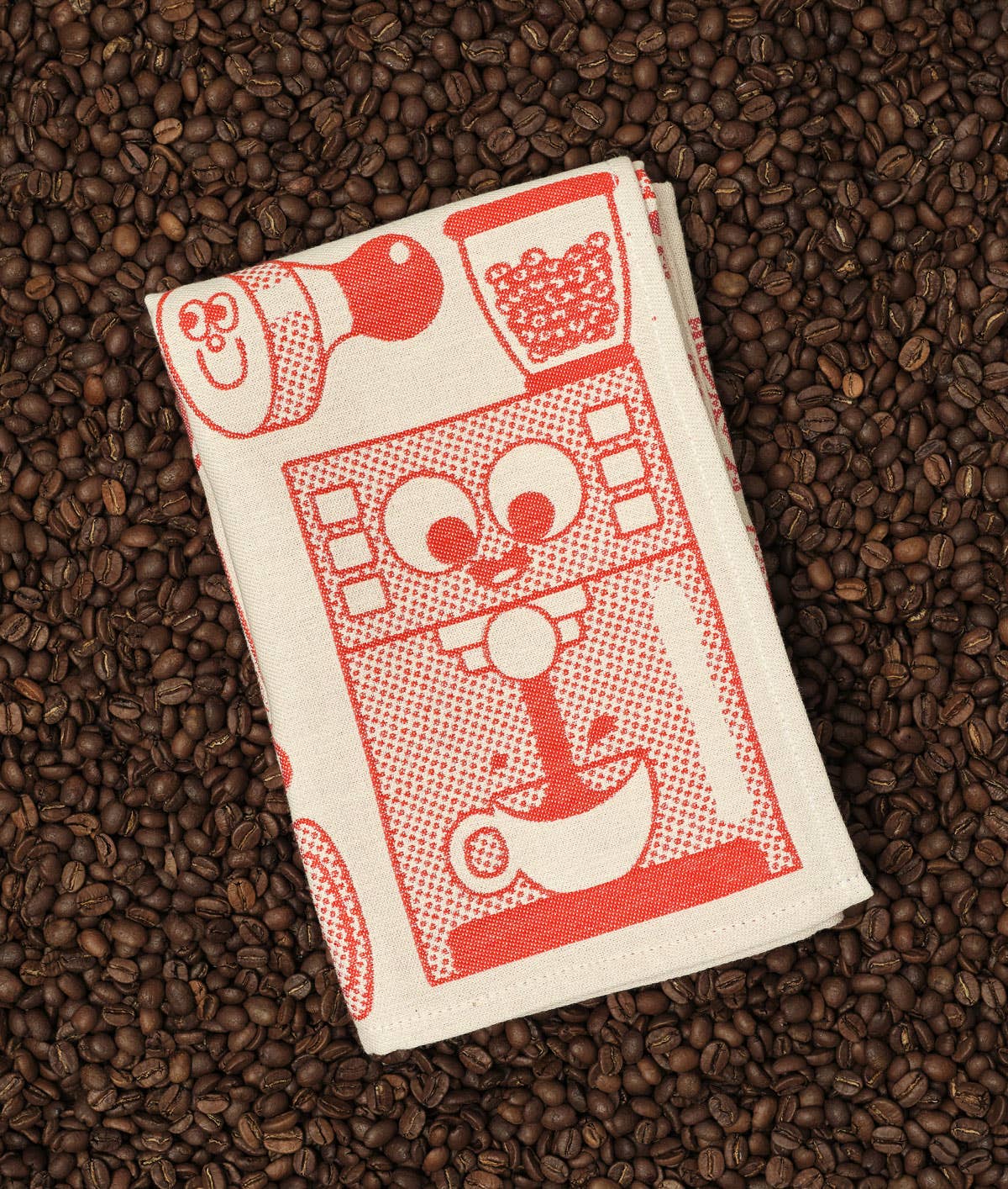 Wrap - Kaffeezeit Geschirrtuch Rot/Beige