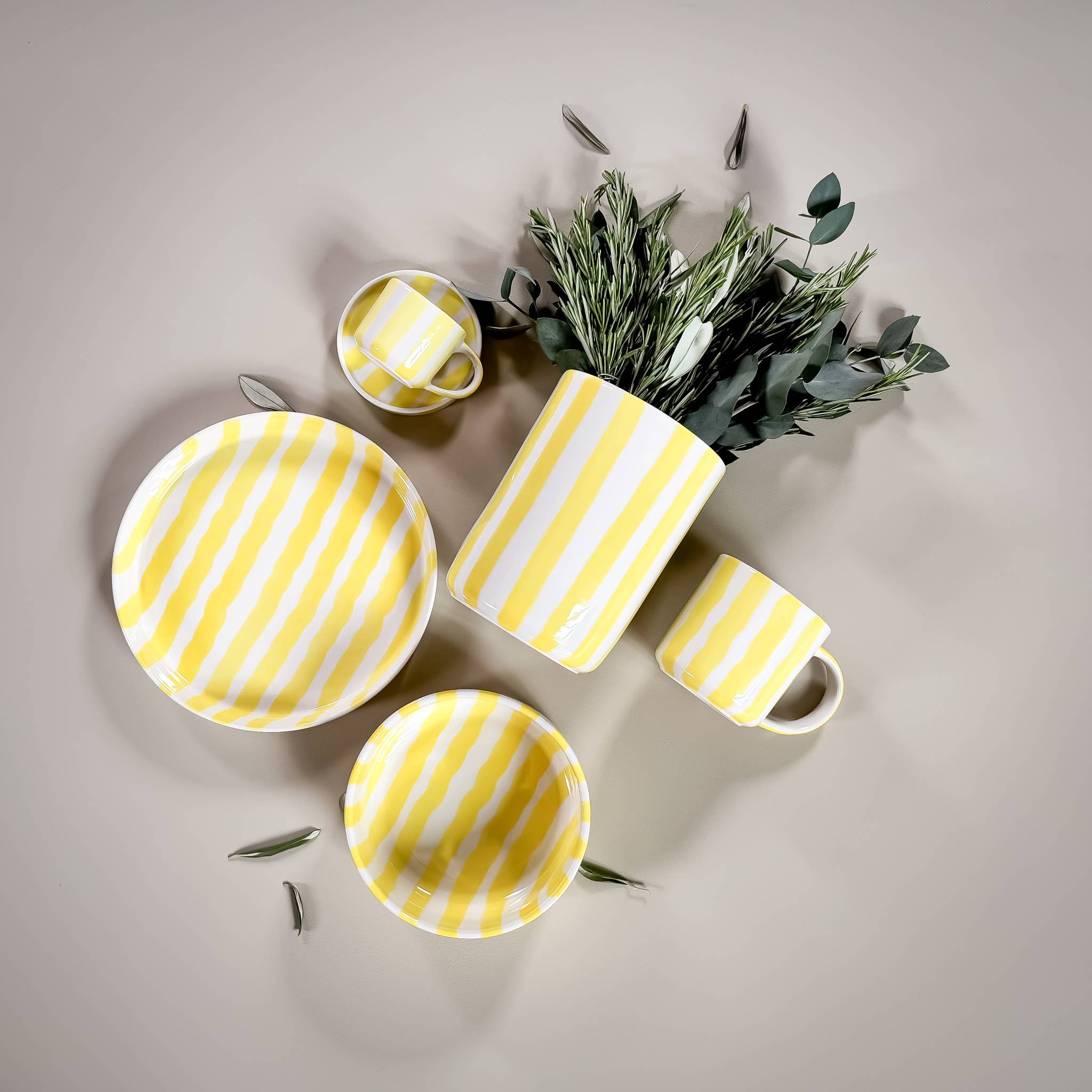 Magazin Minori - Becher Stripes - spiaggia yellow