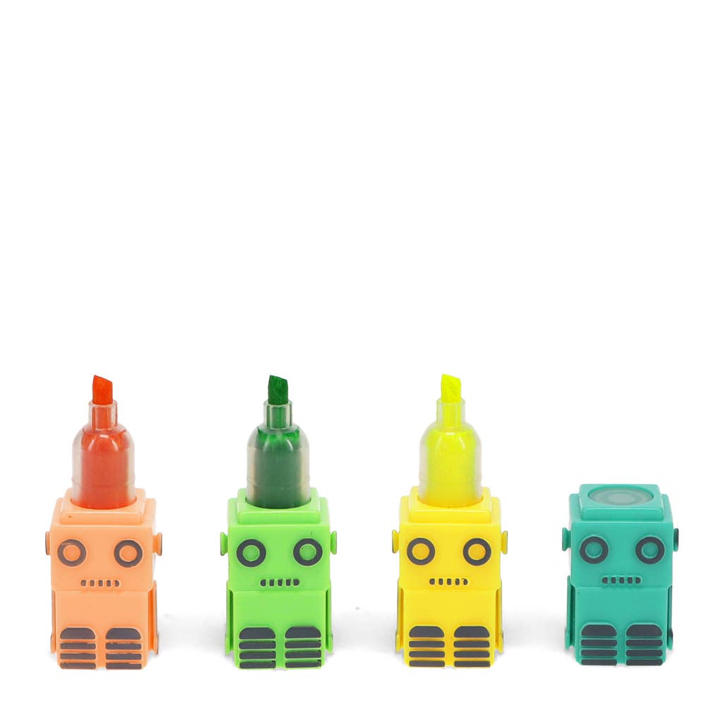 REX - Stapelfähiges Textmarker-Set - Roboter