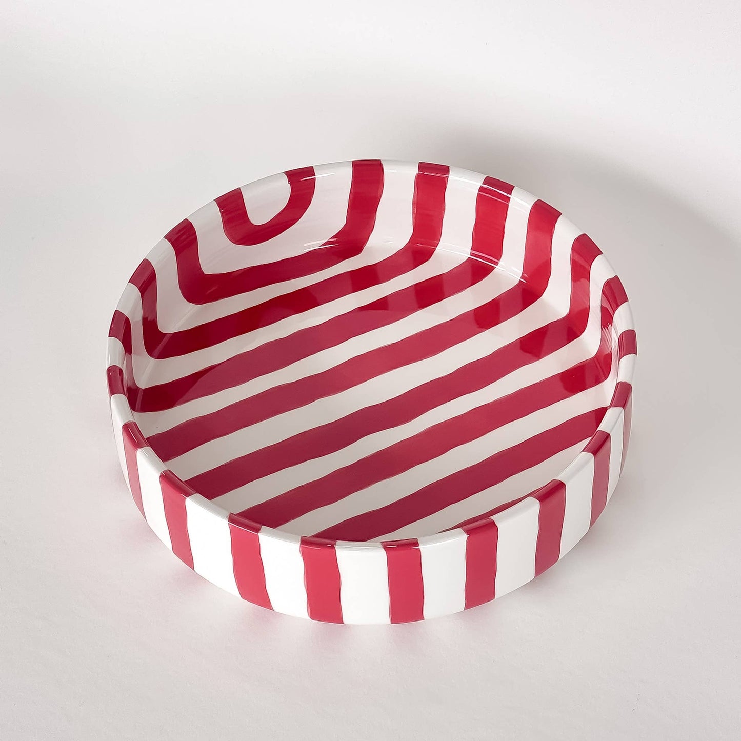 Magazin Minori - Schale gross  Stripes - tramonto red