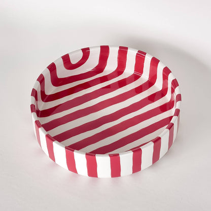 Magazin Minori - Schale gross  Stripes - tramonto red