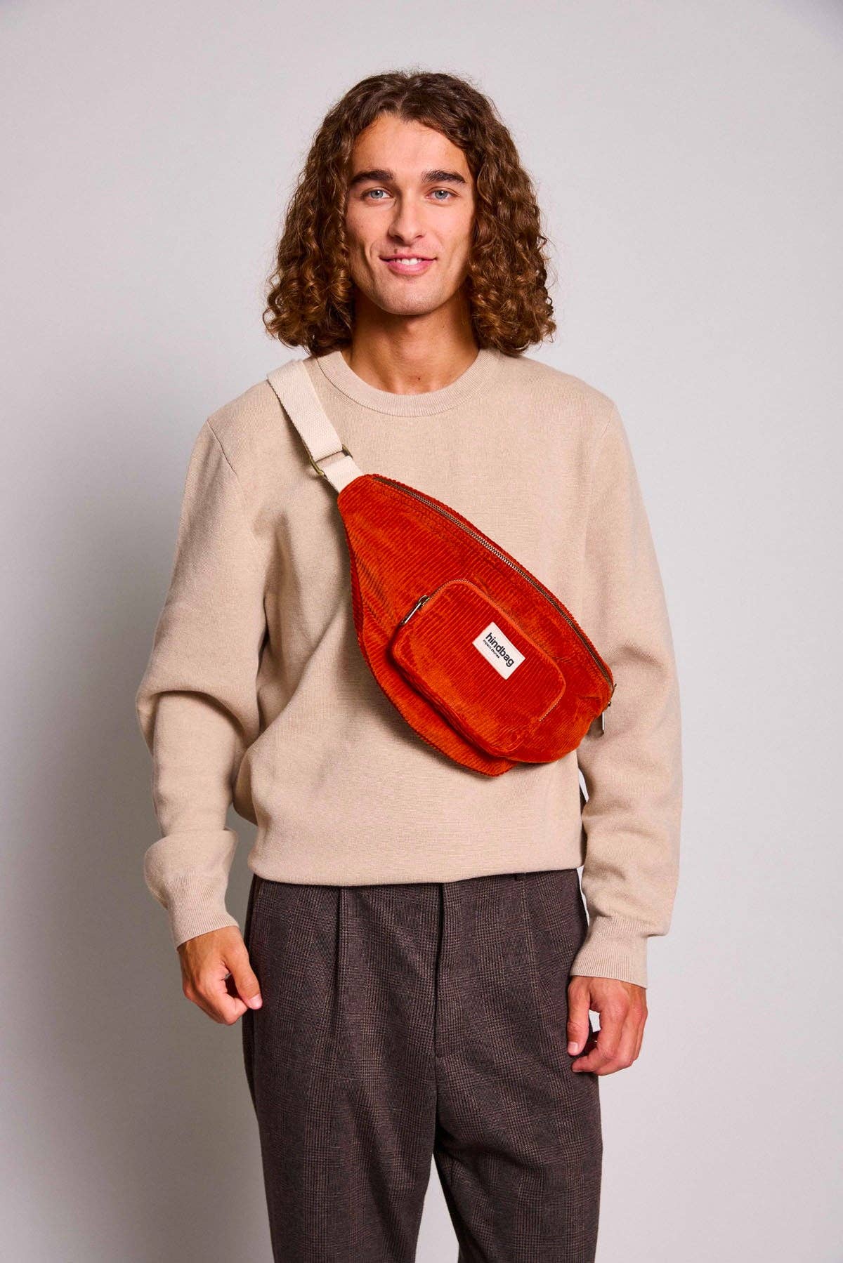 Hindbag - Sofia Gürteltasche Samt Ziegelrot