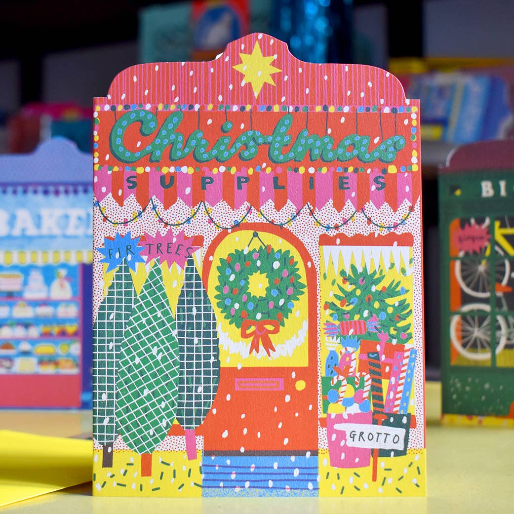 The Printed Peanut Stationery - Christmas Shop gestanzte Karte