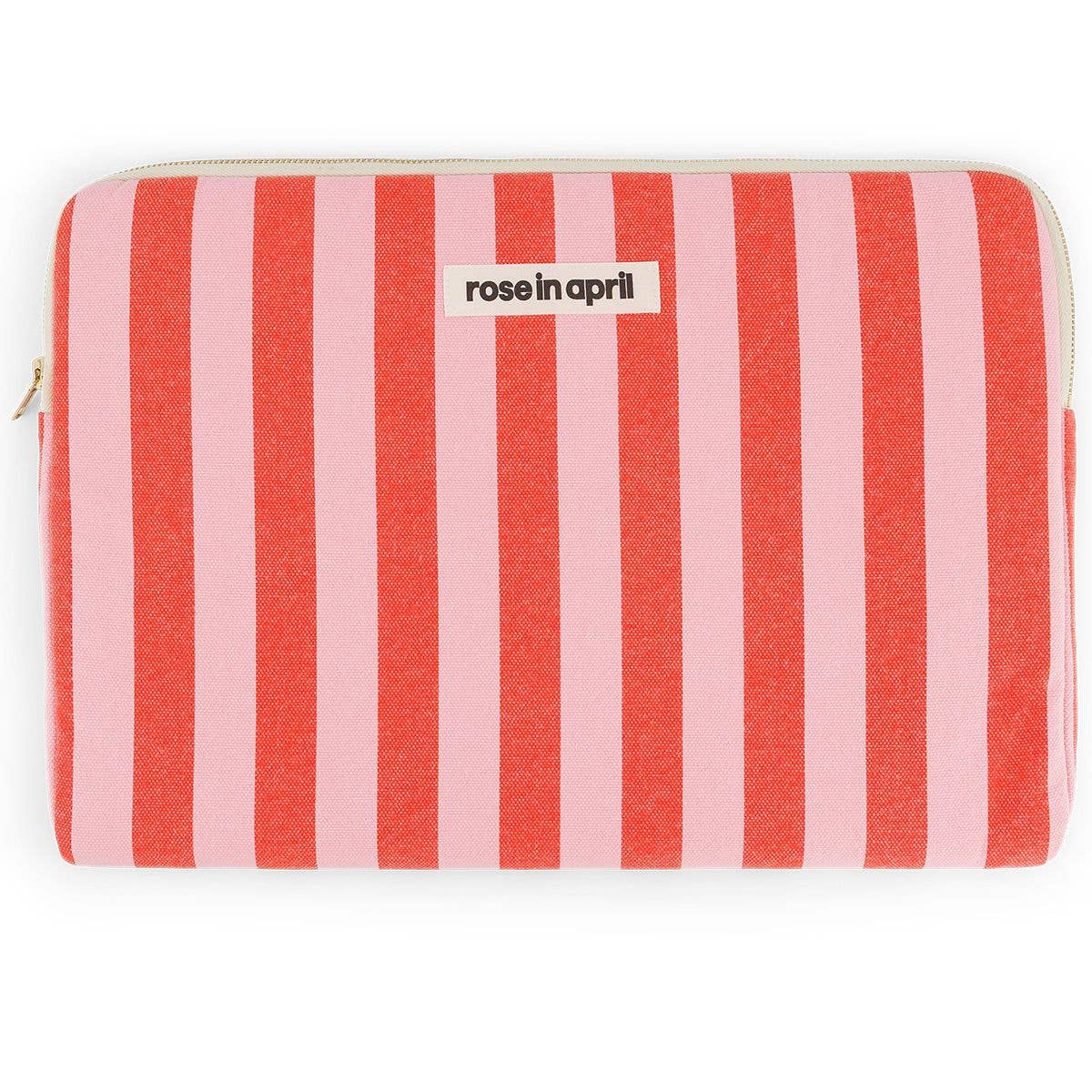 Rose in April - Maya Laptop-Tasche 39 x 27 cm - Streifen Tomate / Candy