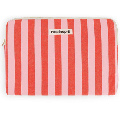 Rose in April - Maya Laptop-Tasche 39 x 27 cm - Streifen Tomate / Candy