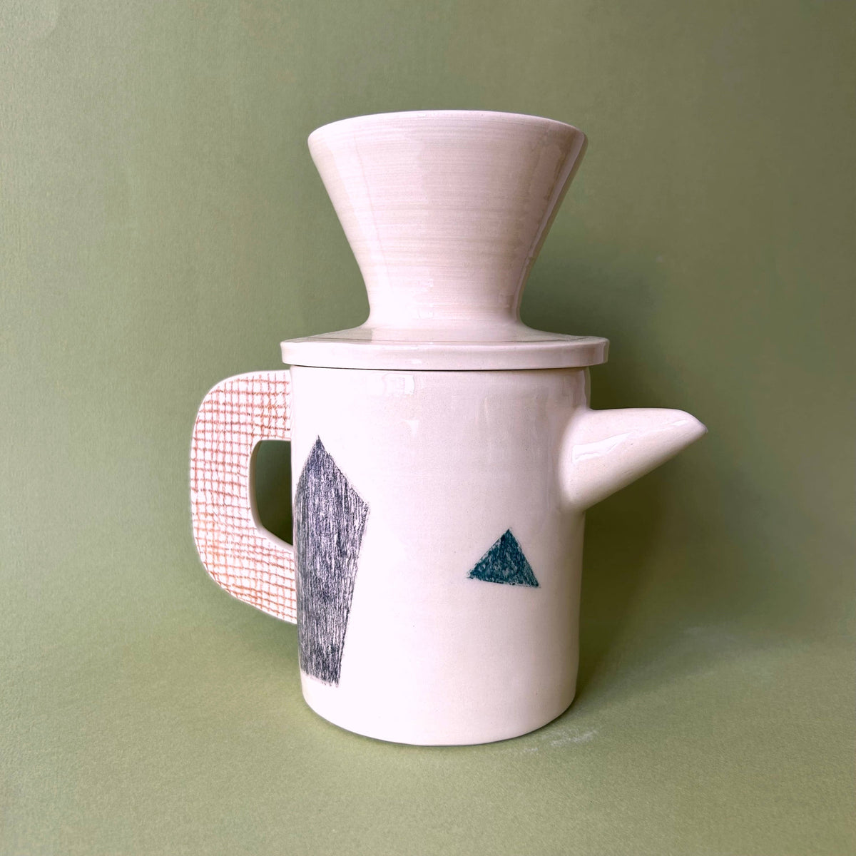 Kaffe oder Teekanne mit Perkolator - Muster grafisch