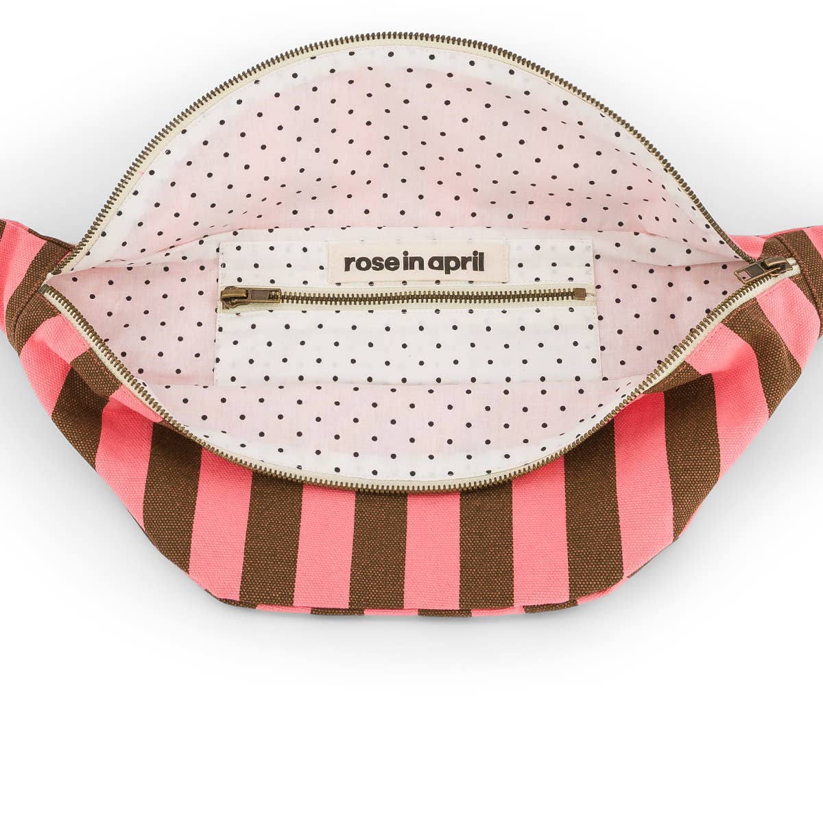Rose in April - Bum Bag STREIFEN FUNKY PINK / OLIVE