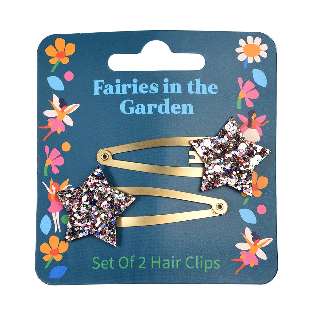 REX - Glitzernde Stern-Haarspangen (Set aus 2) - Feen im Garten