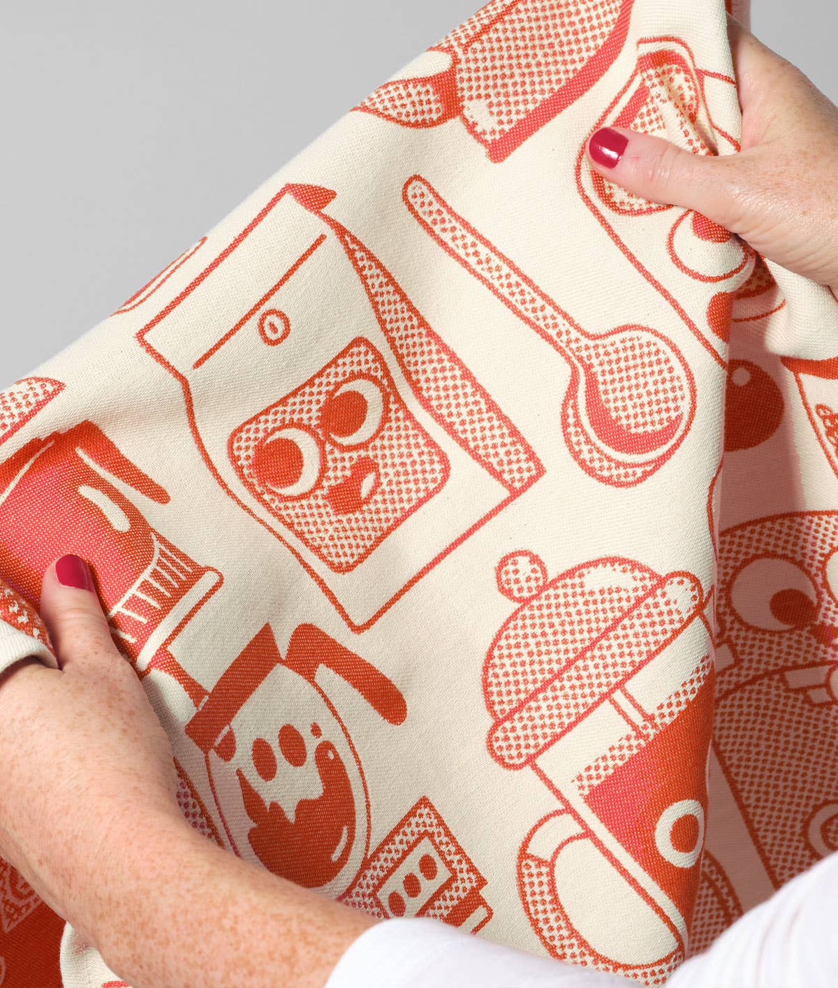Wrap - Kaffeezeit Geschirrtuch Rot/Beige