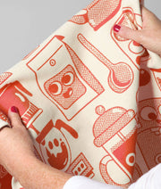 Wrap - Kaffeezeit Geschirrtuch Rot/Beige