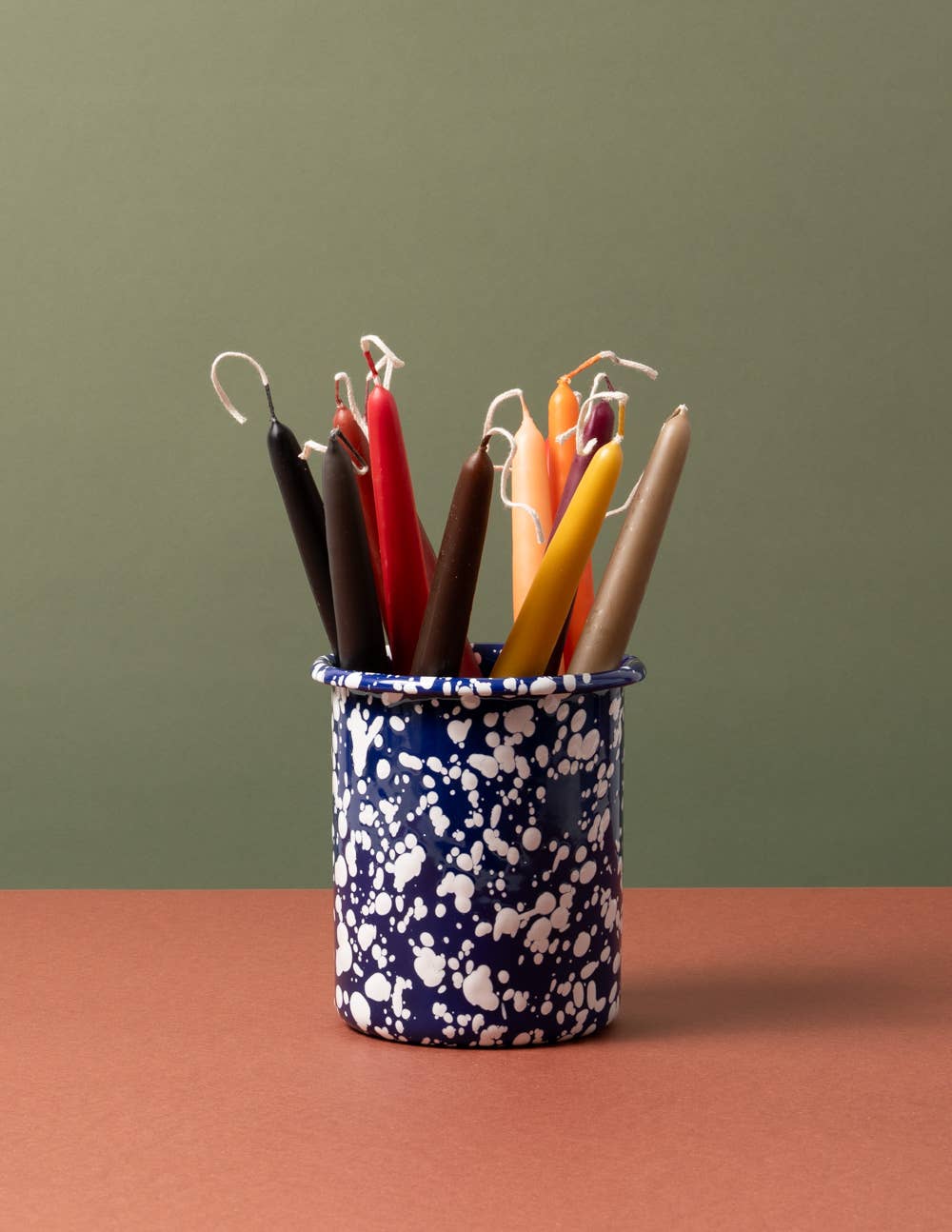 YOD & CO - Gesprenkelter Emaille-Utensilienbehälter Blau und Weiß