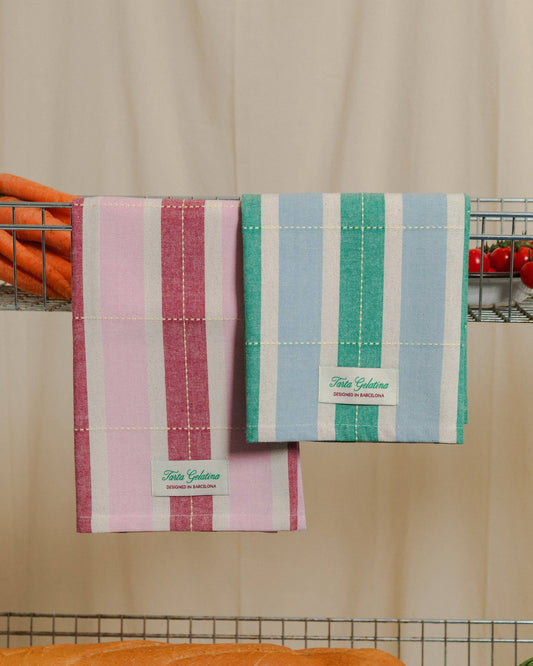 Tarta Gelatina - Gestreiftes Geschirrtuch (2er-Set): Mix 2