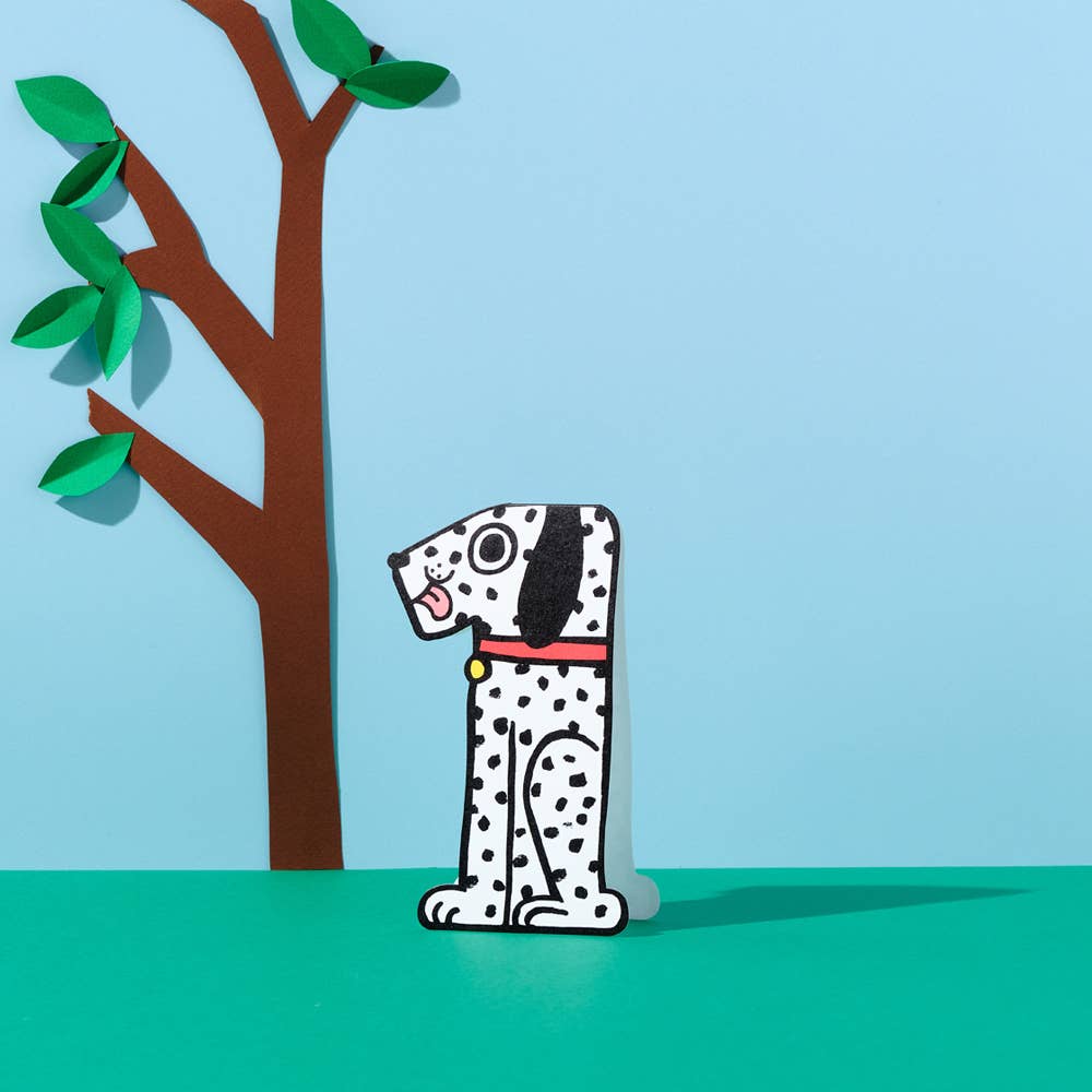 Geburtstagskarte für Kinder mit der Aufschrift „Dog 1st Birthday“