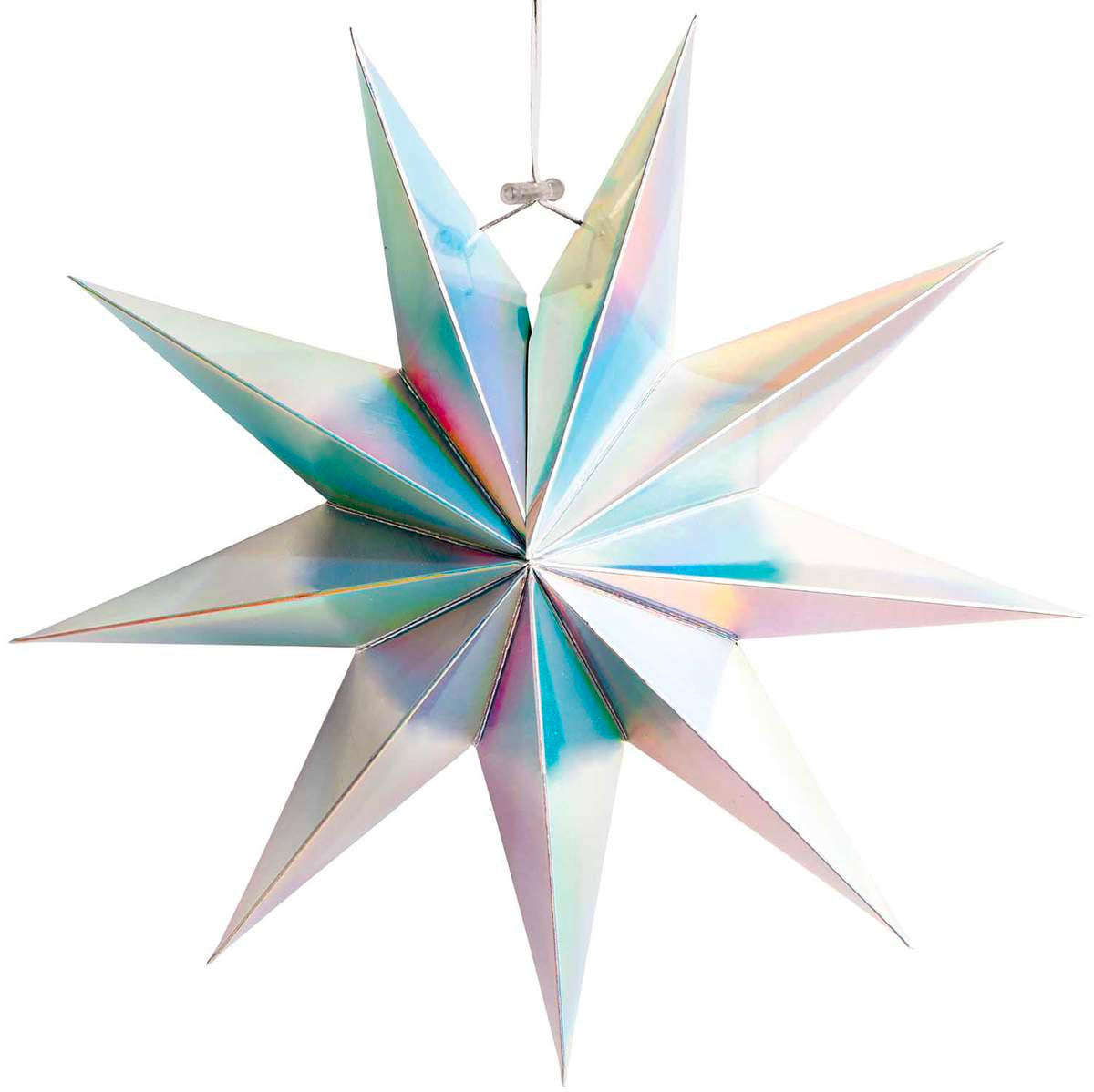 Rico - Papierstern auffaltbar 28cm silber irisierend