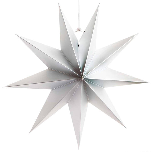 Rico - Papierstern auffaltbar 28cm silber matt