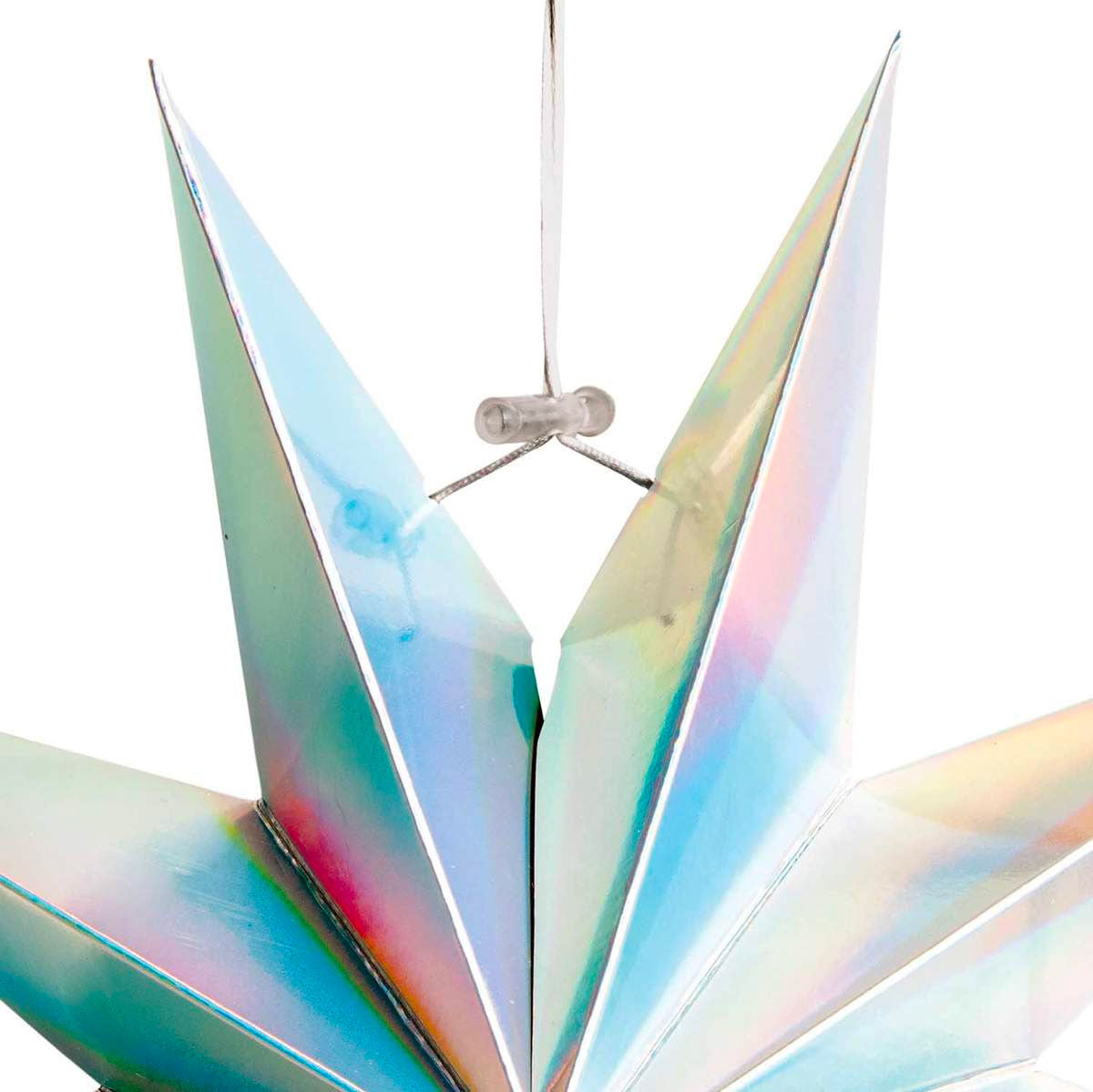Rico - Papierstern auffaltbar 28cm silber irisierend
