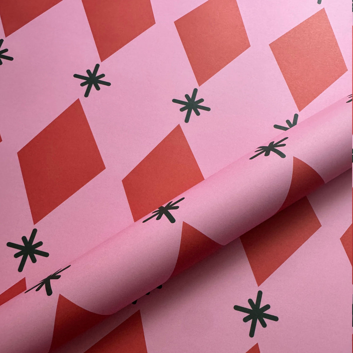 life is delicious - Geschenkpapier Rauten pink (3 Bögen)