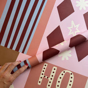 life is delicious - Geschenkpapier Stripes "HO HO HO"
