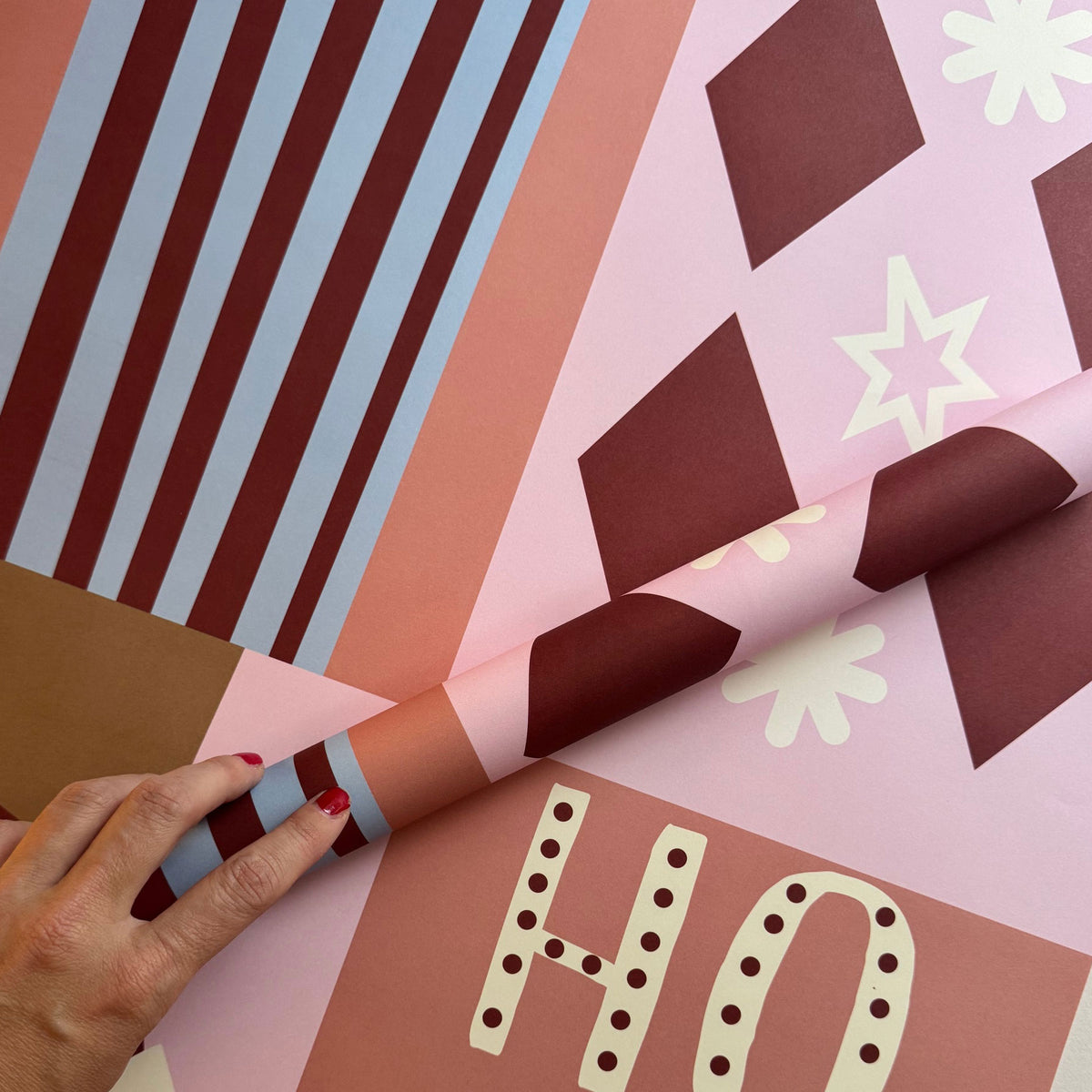 life is delicious - Geschenkpapier Stripes "HO HO HO"