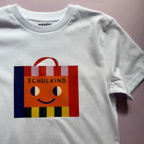 kleine Bande - Einschulung-Shirt "Schulranzen" / weiß