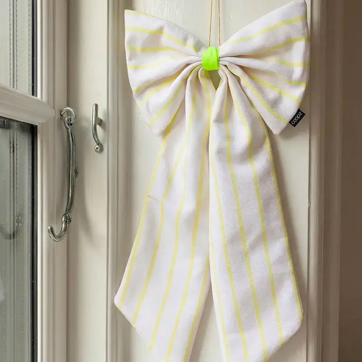 coopz - Dekorative Schleife gestreift zitronengelb