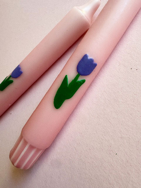 kleine Bande – Kerze - Tulpe, rosa