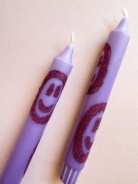 kleine Bande – Kerze - Smiley, glitzer