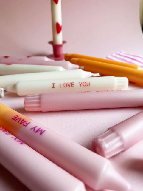 kleine Bande – Kerze "I Love you"- weiß