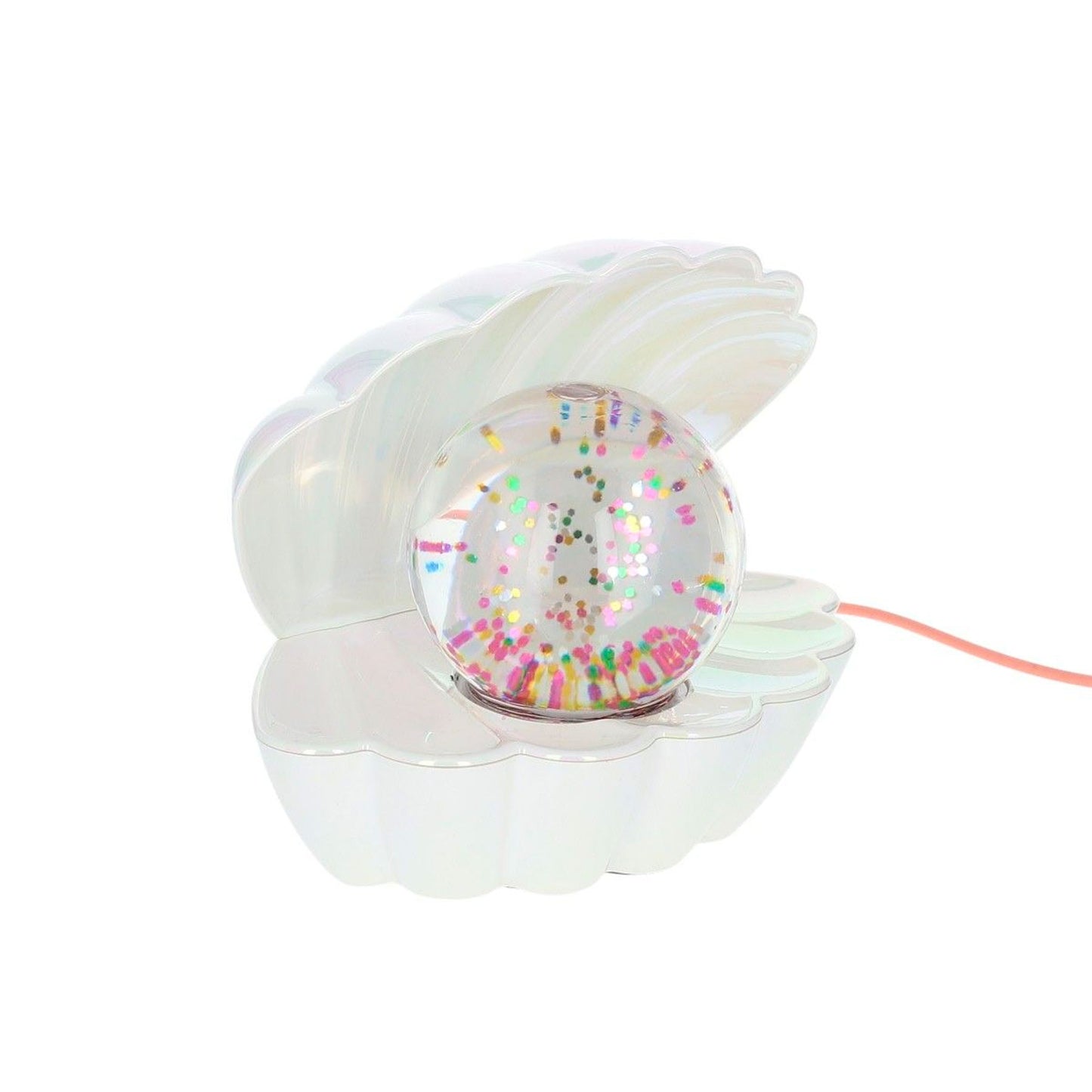 Perlmutt-Muschellampe mit mehrfarbigem Glitzer