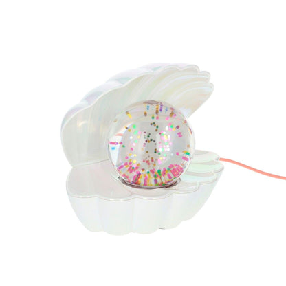 Perlmutt-Muschellampe mit mehrfarbigem Glitzer