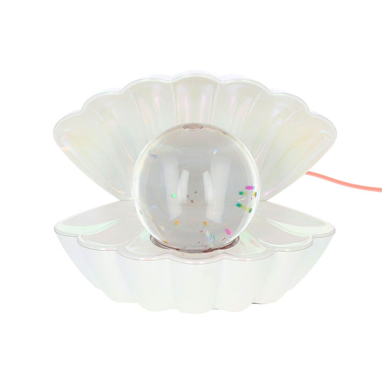 Perlmutt-Muschellampe mit mehrfarbigem Glitzer