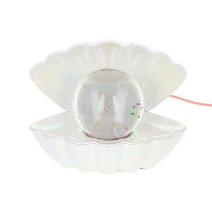 Perlmutt-Muschellampe mit mehrfarbigem Glitzer