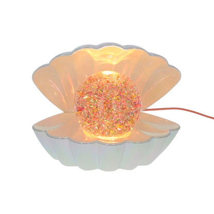 Perlmutt-Muschellampe mit mehrfarbigem Glitzer