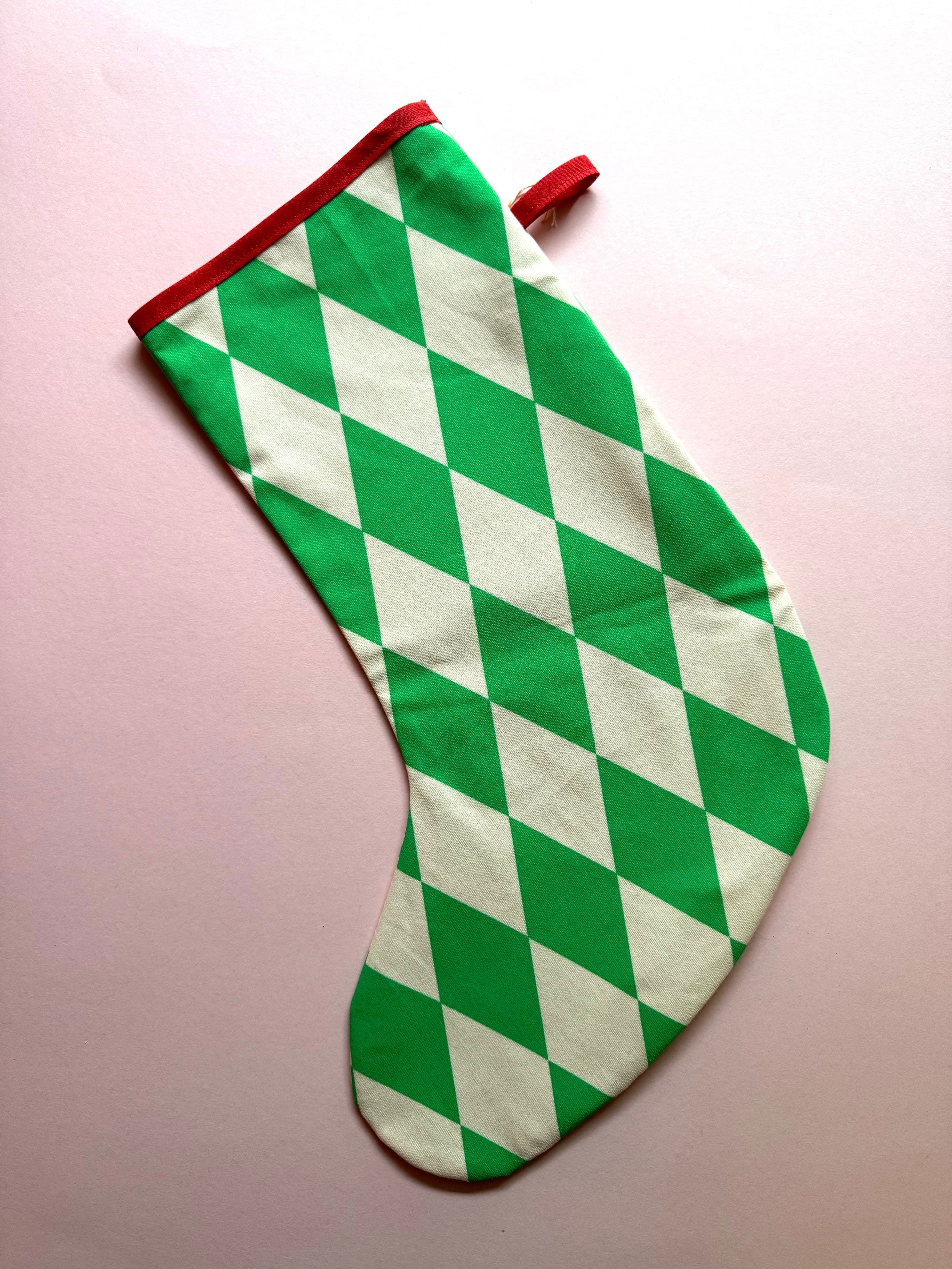 kleine Bande - Nikolausstiefel - grüne Rauten