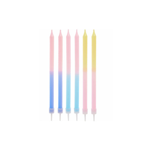 RICO DESIGN | SET KERZEN  "Dip-Dye blau/pink/gelb"