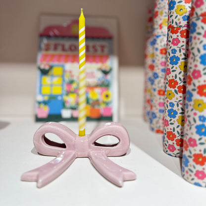 Kerzenhalter Schleife, Rosa - klein