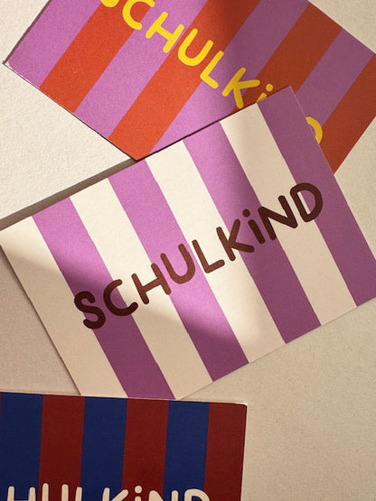 life is delicious - Postkarte Schulkind - gestreift