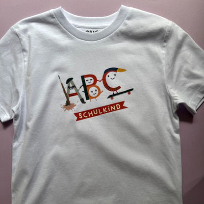 kleine Bande - Einschulung-Shirt "ABC" / weiß