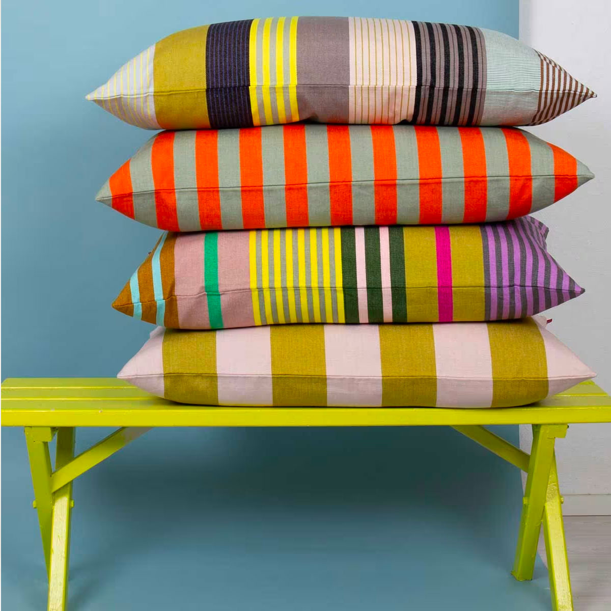 A world of craft - Kissenbezug "FIFI"greenyellow/blue