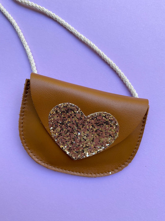 barnabe aime le cafe – Geldbeutel Herz - Karamell