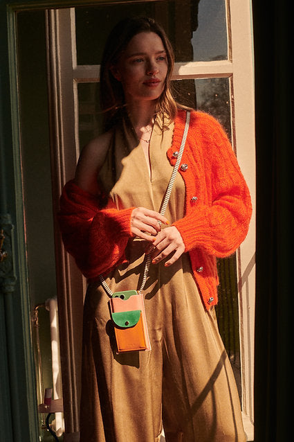 Sticky Lemon – Handytasche, XL, croissant brown + paris green